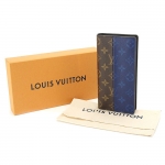 ルイ ヴィトン LOUIS VUITTON モノグラム スプリット ポルトフォイユ ブラザ 二つ折り 長財布 ブルー ブラウン M63026
