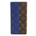 ルイ ヴィトン LOUIS VUITTON モノグラム スプリット ポルトフォイユ ブラザ 二つ折り 長財布 ブルー ブラウン M63026