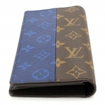 ルイ ヴィトン LOUIS VUITTON モノグラム スプリット ポルトフォイユ ブラザ 二つ折り 長財布 ブルー ブラウン M63026