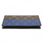ルイ ヴィトン LOUIS VUITTON モノグラム スプリット ポルトフォイユ ブラザ 二つ折り 長財布 ブルー ブラウン M63026