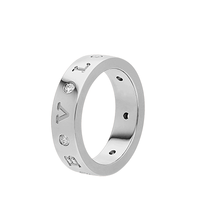 ブルガリ BVLGARI リング 18K ホワイトゴールド ロゴ ダイヤ 353996