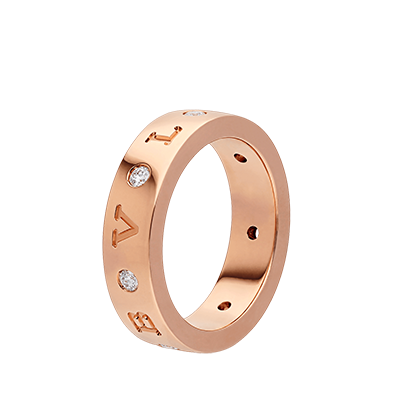ブルガリ BVLGARI リング 18K ピンクゴールド ロゴ ダイヤモンド 353962