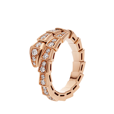 ブルガリ BVLGARI SERPENTI VIPER リング 18K ピンクゴールド ダイヤ 355977