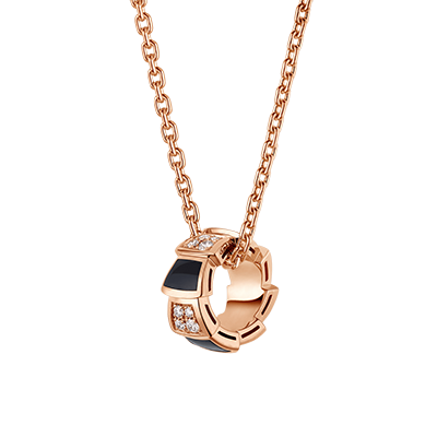 ブルガリ BVLGARI Serpenti 艶めくオニキス☆ヴァイパーネックレス 356554