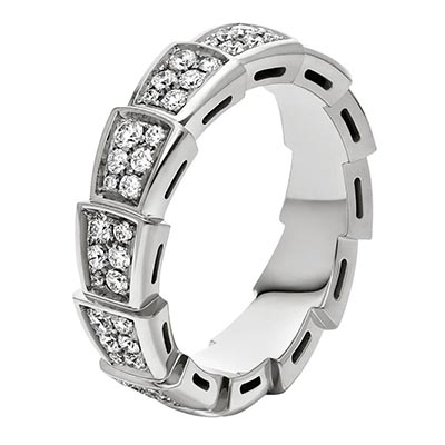 ブルガリ Bvlgari 18Kホワイトゴールド セルペンティ ヴァイパー リング  35795420