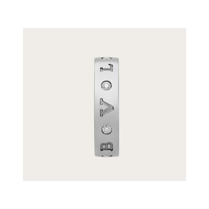 ブルガリ BVLGARI リング 18K ホワイトゴールド ロゴ ダイヤ 353996