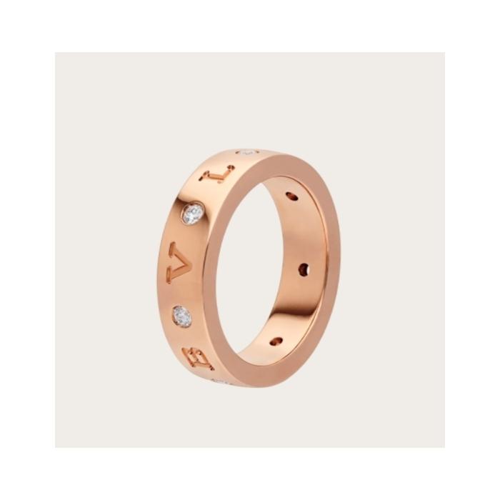 ブルガリ BVLGARI リング 18K ピンクゴールド ロゴ ダイヤモンド 353962