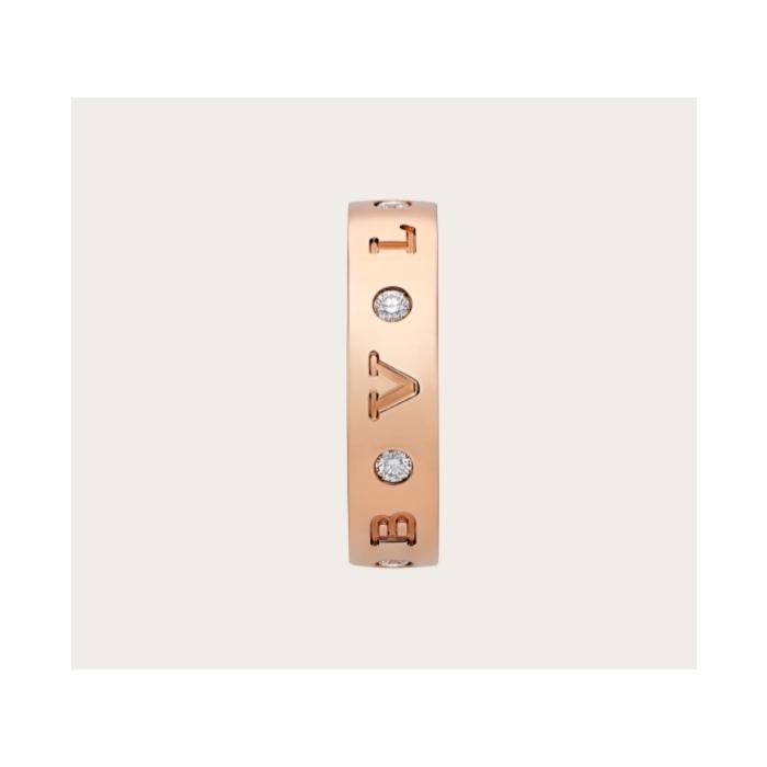 ブルガリ BVLGARI リング 18K ピンクゴールド ロゴ ダイヤモンド 353962