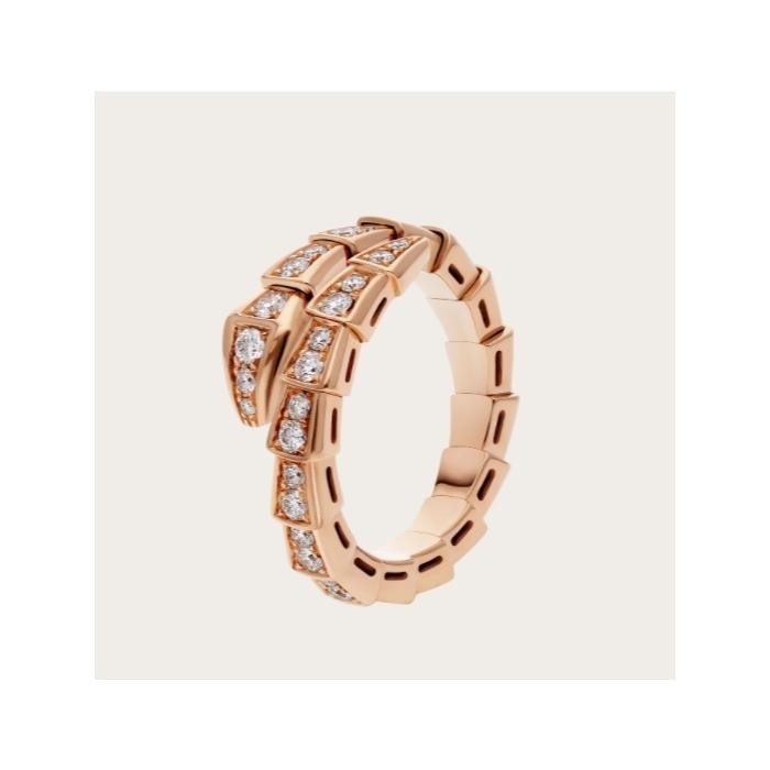 ブルガリ BVLGARI SERPENTI VIPER リング 18K ピンクゴールド ダイヤ 355977