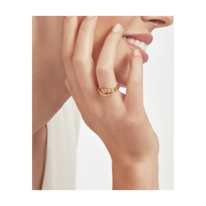 ブルガリ BVLGARI SERPENTI VIPER リング 18K ピンクゴールド ダイヤ 355977