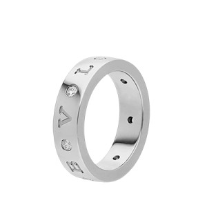 ブルガリ BVLGARI リング 18K ホワイトゴールド ロゴ ダイヤ 353996
