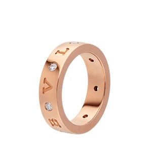ブルガリ BVLGARI リング 18K ピンクゴールド ロゴ ダイヤモンド 353962