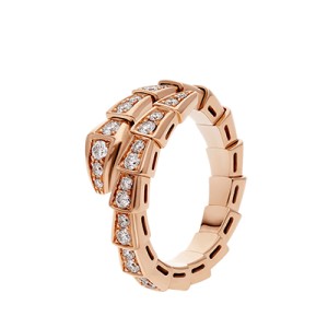 ブルガリ BVLGARI SERPENTI VIPER リング 18K ピンクゴールド ダイヤ 355977