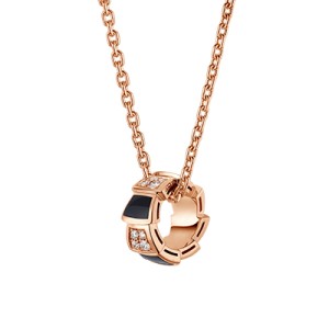 ブルガリ BVLGARI Serpenti 艶めくオニキス☆ヴァイパーネックレス 356554