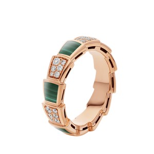 ブルガリ BVLGARI SERPENTI VIPER リング 18K ピンクゴールド ダイヤ 355019