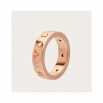 ブルガリ BVLGARI リング 18K ピンクゴールド ロゴ ダイヤモンド 353962