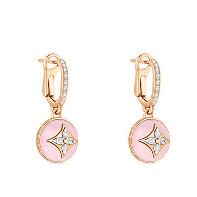 ルイヴィトン Louis Vuitton ピアス B ブロッサム ピンクオパール ダイヤ Q96951