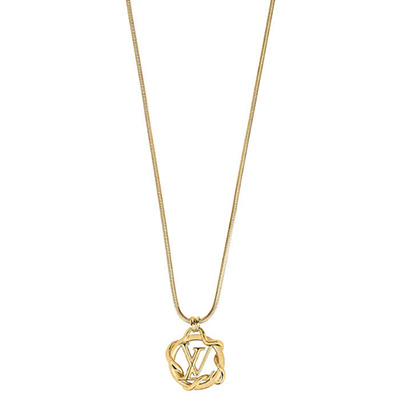 ルイヴィトン LOUIS VUITTON ゴールドメタル ネックレス LVロゴ ギフト M68937
