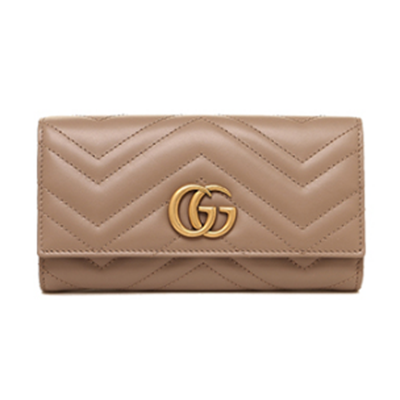 グッチ GUCCI 二つ折り長財布 GGマーモント コンチネンタルウォレット キルティングレザー ピンクベージュ 443436 DTD1T 5729