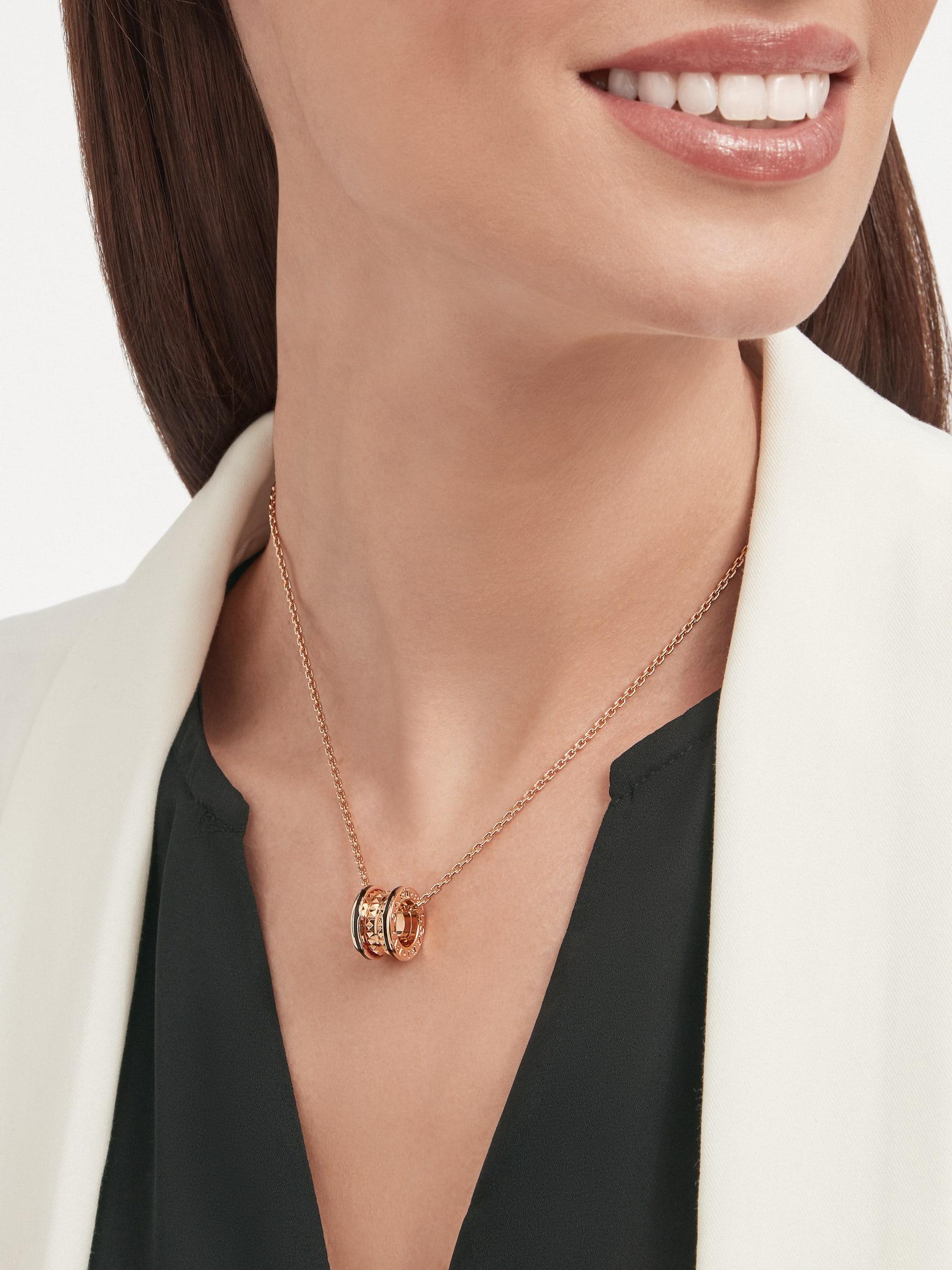 ブルガリ BVLGARI B.ZERO1 ロゴ ネックレス 18金 ピンクゴールド 358054