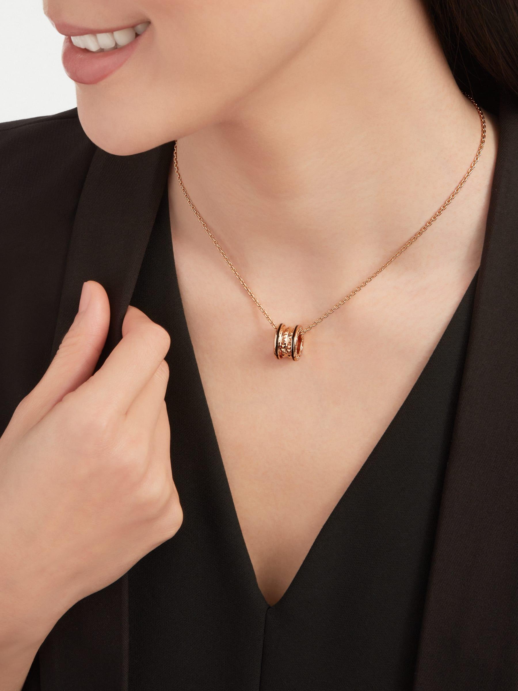 ブルガリ BVLGARI B.ZERO1 ロゴ ネックレス 18金 ピンクゴールド 358054