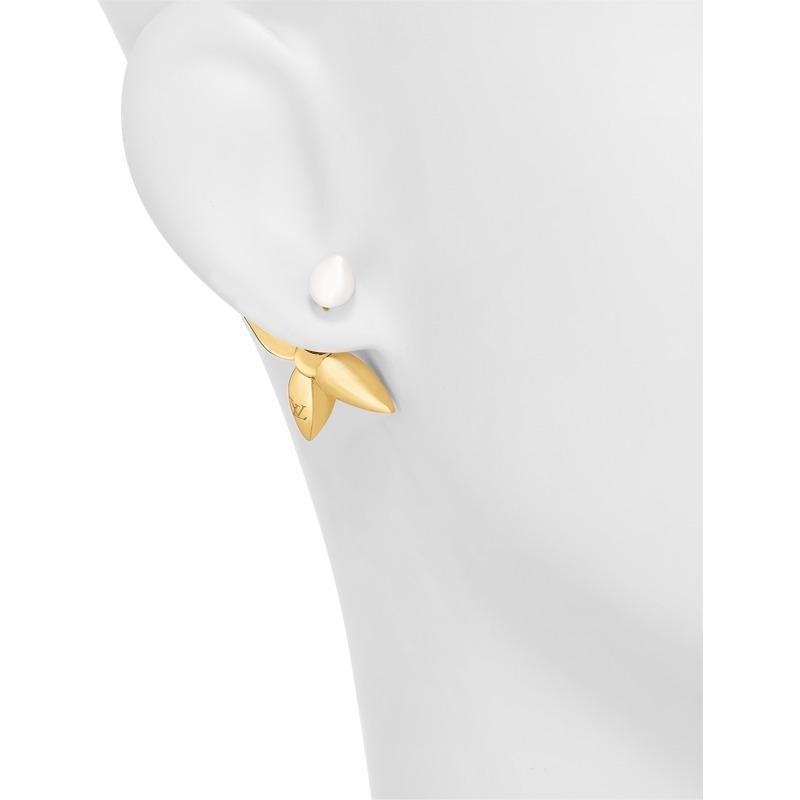 ルイヴィトン Louis Vuitton ピアス ゴールド ホワイト パール モノグラム M80267