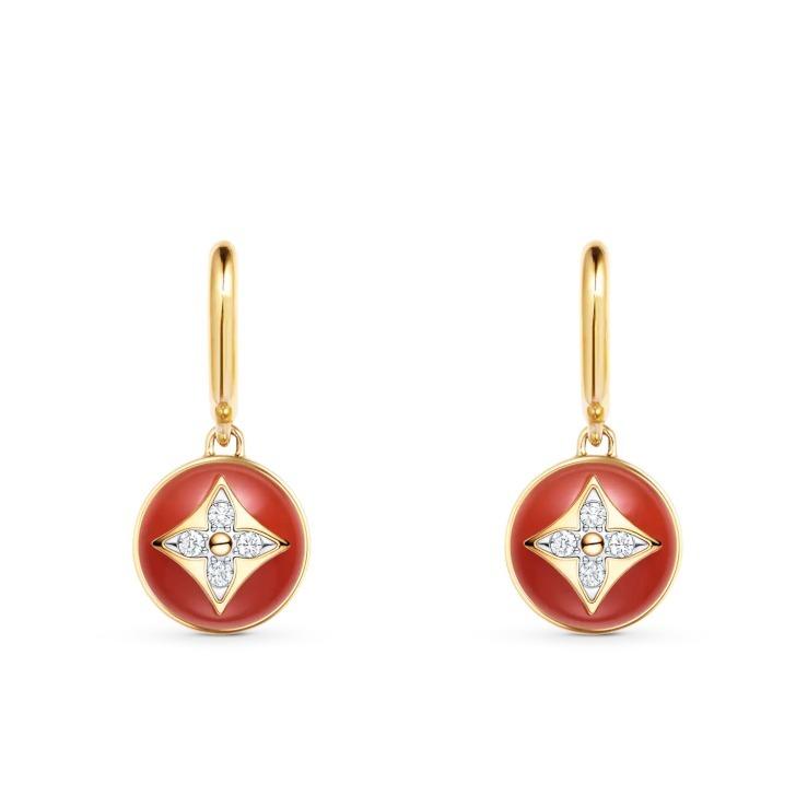 ルイヴィトンLouis Vuitton ピアス B ブロッサム カーネリアン ダイヤモンド Q96899