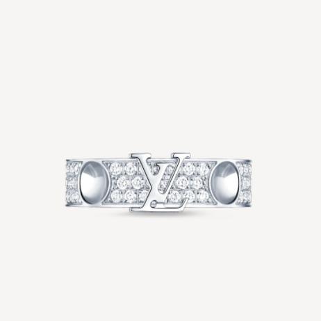 ルイヴィトン LouisVuitton リング 指輪 ロゴ ホワイトゴールド 銀色 Q9K99I
