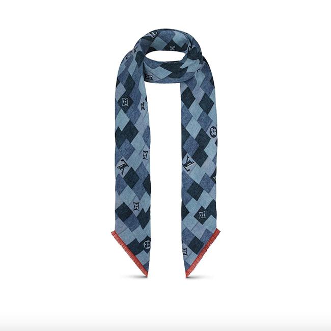 ルイヴィトン Louis Vuitton ショールデニム モノグラム チェック M76159