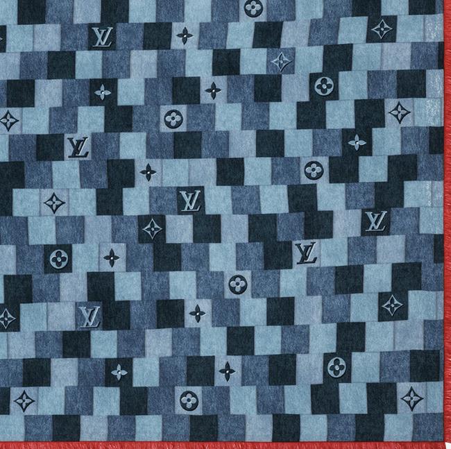 ルイヴィトン Louis Vuitton ショールデニム モノグラム チェック M76159