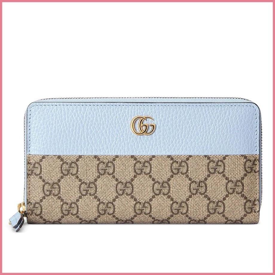 グッチ GUCCI GGマーモント ジップアラウンド ウォレット ブルー 456117 17WAG 4929