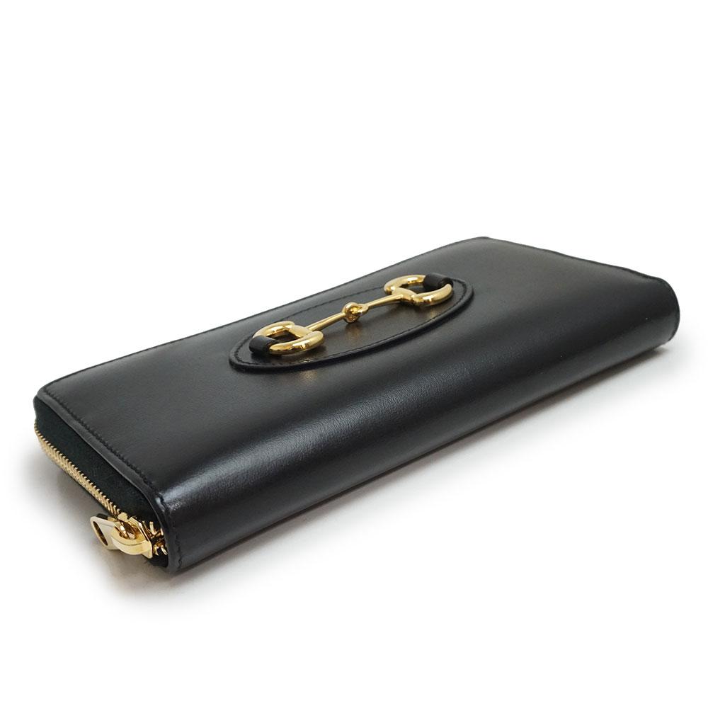 グッチ ホースビット 1955 レザー ラウンドジップウォレット 長財布 ブラック 621889 0YK0G 1000