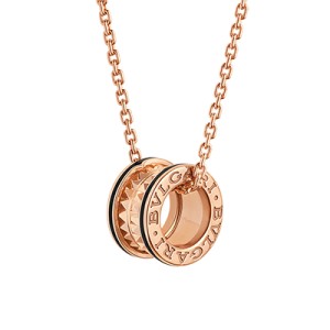 ブルガリ BVLGARI B.ZERO1 ロゴ ネックレス 18金 ピンクゴールド 358054