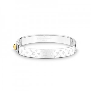 ルイヴィトン LOUIS VUITTON ナノグラムカフ ブレスレット シルバー M00250