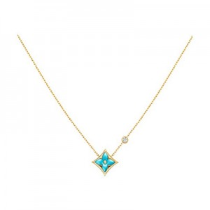 ルイヴィトンLouis Vuitton モノグラムブロッサム ターコイズ ネックレス BB Q93618
