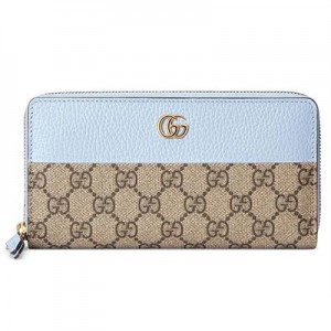 グッチ GUCCI GGマーモント ジップアラウンド ウォレット ブルー 456117 17WAG 4929