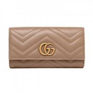グッチ GUCCI 二つ折り長財布 GGマーモント コンチネンタルウォレット キルティングレザー ピンクベージュ 443436 DTD1T 5729