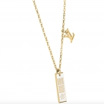 ルイヴィトンLouisVuitton × コリエ・ダミエ ホワイト ペンダント M69472