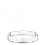 ルイヴィトン LOUIS VUITTON ナノグラムカフ ブレスレット シルバー M00250