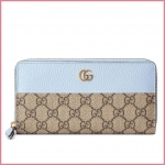 グッチ GUCCI GGマーモント ジップアラウンド ウォレット ブルー 456117 17WAG 4929
