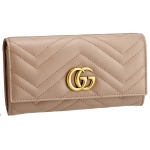 グッチ GUCCI 二つ折り長財布 GGマーモント コンチネンタルウォレット キルティングレザー ピンクベージュ 443436 DTD1T 5729