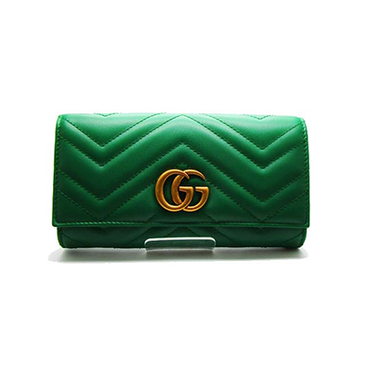 グッチ GGマーモントコンチネンタルウォレット 二つ折り長財布 グリーン 443436 DRW1T 3120