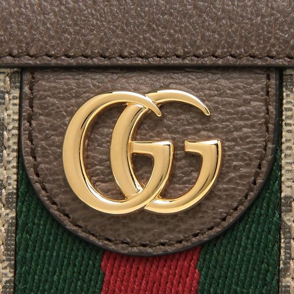 グッチ ラウンドファスナー長財布 オフィディア GGスプリーム キャンバス ベージュ×エボニー レディース 523154 96IWG 8745