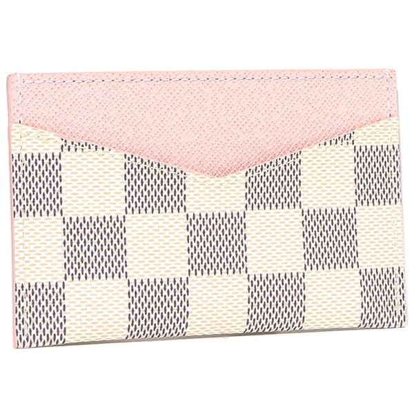 ルイヴィトン LOUIS VUITTON カードケース ダミエ アズール ポルトカルト サーンプル ホワイト ローズバレリーヌ N60286