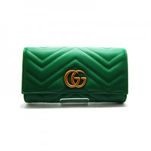 グッチ GGマーモントコンチネンタルウォレット 二つ折り長財布 グリーン 443436 DRW1T 3120
