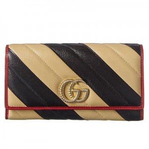 グッチ GUCCI GGマーモント キルティングレザー ストライプ 小銭入れ付 長財布 573809 0OLOX 9689　