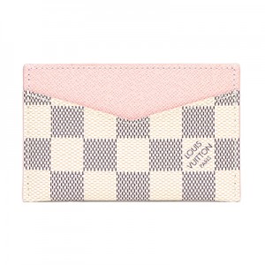 ルイヴィトン LOUIS VUITTON カードケース ダミエ アズール ポルトカルト サーンプル ホワイト ローズバレリーヌ N60286