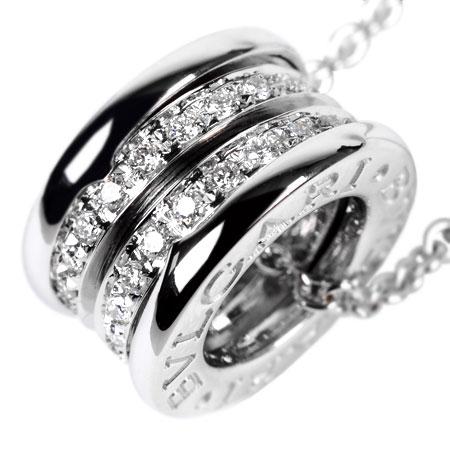 ブルガリ BVLGARI B.ZERO1 ペンダント パヴェ ダイヤモンド K18WG 11.0g ネックレス 40cm CL352816