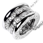 ブルガリ BVLGARI B.ZERO1 ペンダント パヴェ ダイヤモンド K18WG 11.0g ネックレス 40cm CL352816