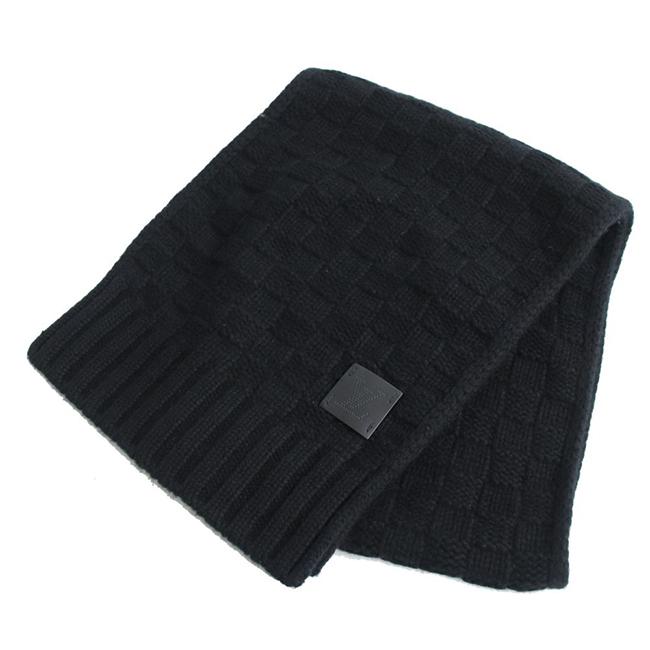 LOUISVUITTON エシャルプヘルシンキ M74421 ノワール カシミヤ100％ レディース　メンズ　ユニセックス　マフラー　カシミヤ　シンプル
